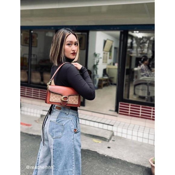 Coach Tabby 6793 Shoulder Bag 26 In Signature Canvas With Beadchain Beige NWT - Picture 13 of 13